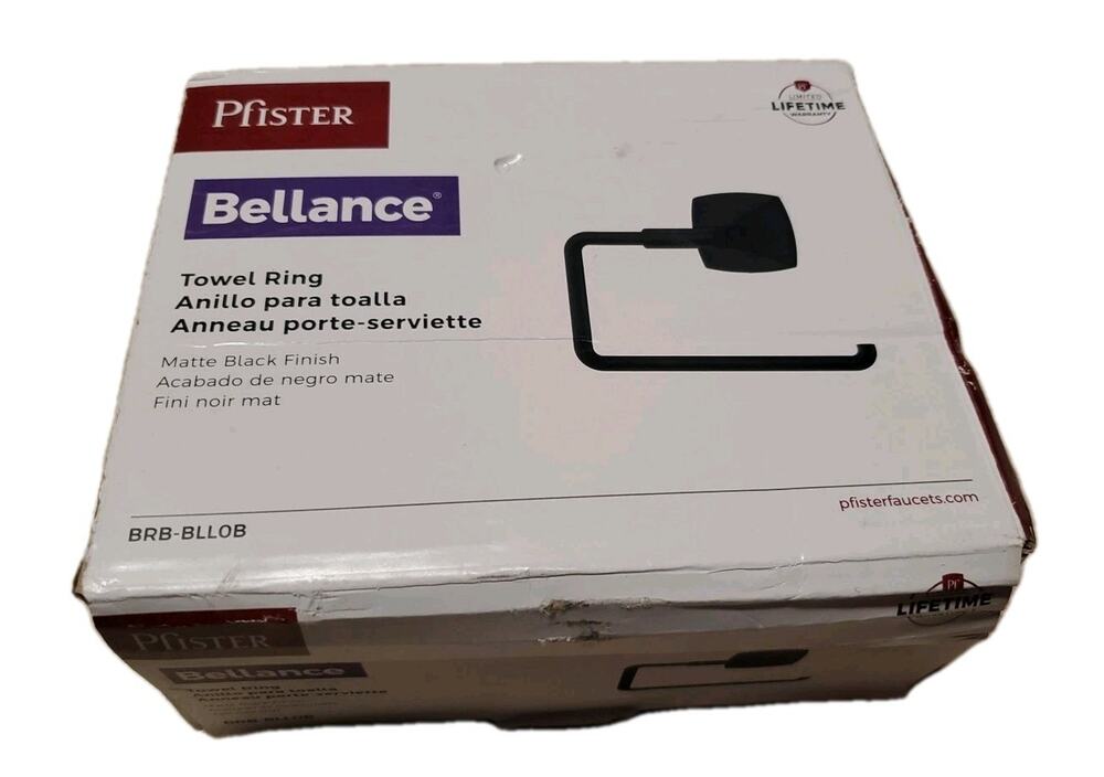 Pfister Bellance Towel Ring in Matte Black (BRB-BLL0B)